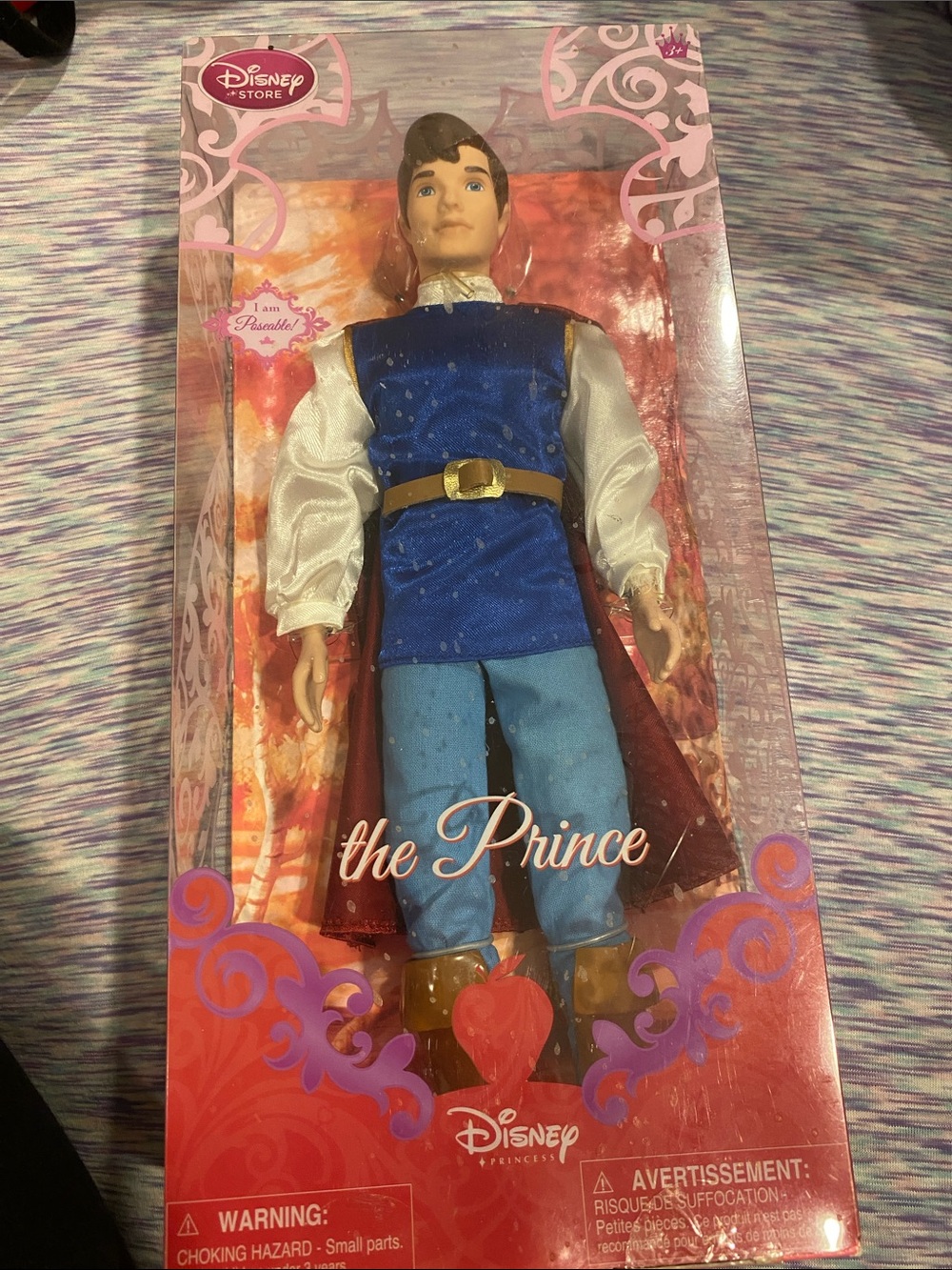 Disney Prince Doll in Royal Blue Tunic with Red Cape